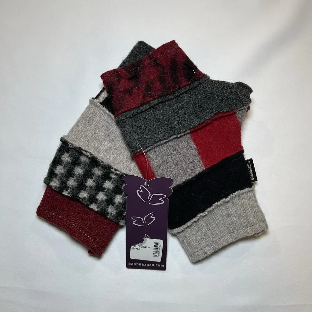 Baabaazuu One Of A Kind Fingerless Gloves New With Tags Boho Eco Chic‎ Recycle